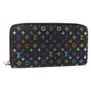 LOUIS VUITTON Monogram Multicolor Zippy Long Wallet Black M60243 LV Auth ka879-1