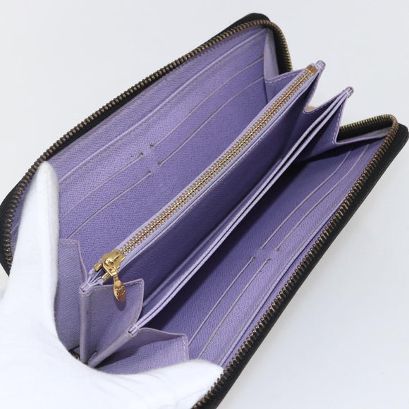 LOUIS VUITTON Monogram Multicolor Zippy Long Wallet Black M60243 LV Auth ka879