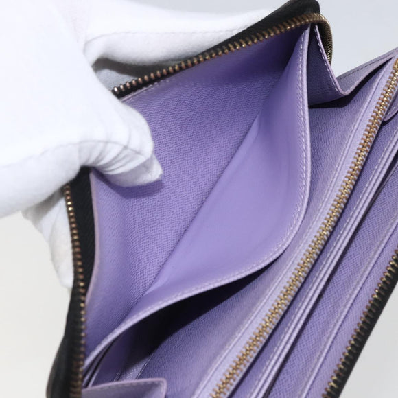 LOUIS VUITTON Monogram Multicolor Zippy Long Wallet Black M60243 LV Auth ka879