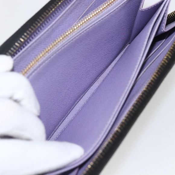 LOUIS VUITTON Monogram Multicolor Zippy Long Wallet Black M60243 LV Auth ka879