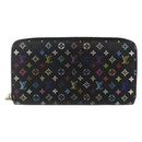 LOUIS VUITTON Monogram Multicolor Zippy Long Wallet Black M60243 LV Auth ka879-13