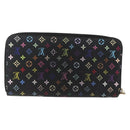 LOUIS VUITTON Monogram Multicolor Zippy Long Wallet Black M60243 LV Auth ka879-2
