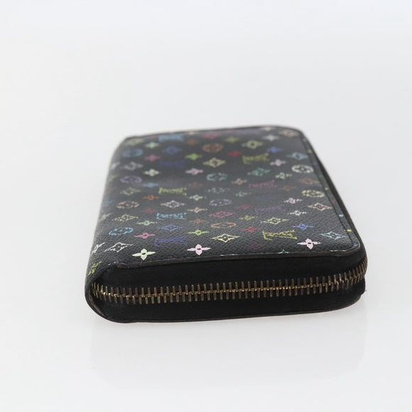 LOUIS VUITTON Monogram Multicolor Zippy Long Wallet Black M60243 LV Auth ka879