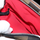 FENDI Pecan Canvas Body Bag Brown Black Silver Auth ka880-23