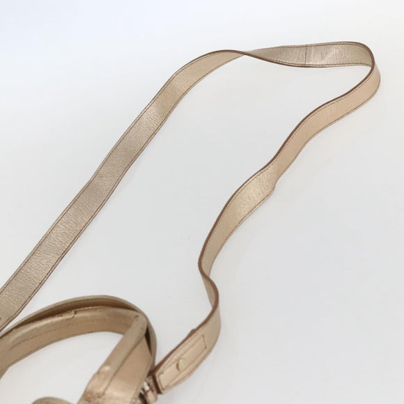 BVLGARI Hand Bag Leather 2way Gold Auth ka881