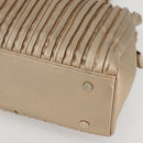 BVLGARI Hand Bag Leather 2way Gold Auth ka881-15