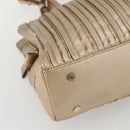 BVLGARI Hand Bag Leather 2way Gold Auth ka881-16