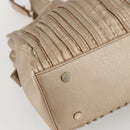 BVLGARI Hand Bag Leather 2way Gold Auth ka881-18