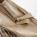 BVLGARI Hand Bag Leather 2way Gold Auth ka881-19