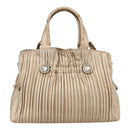 BVLGARI Hand Bag Leather 2way Gold Auth ka881-13