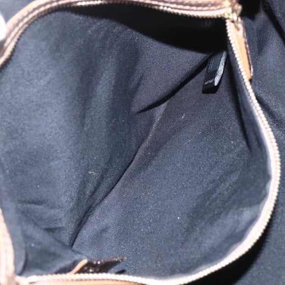 BVLGARI Hand Bag Leather 2way Gold Auth ka881