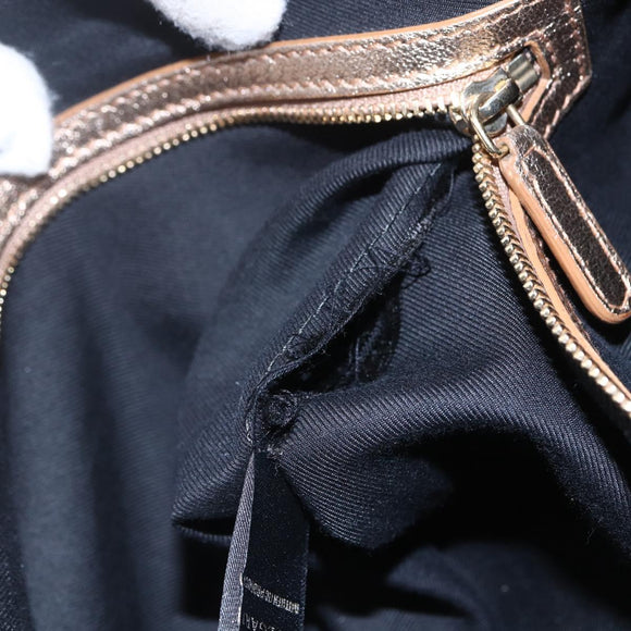 BVLGARI Hand Bag Leather 2way Gold Auth ka881