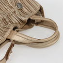 BVLGARI Hand Bag Leather 2way Gold Auth ka881-7