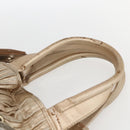 BVLGARI Hand Bag Leather 2way Gold Auth ka881-8