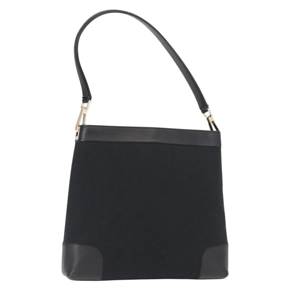 GUCCI GG Canvas Shoulder Bag Black Gold 001 4231 Auth ka883