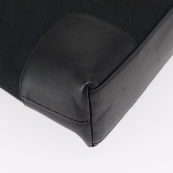 GUCCI GG Canvas Shoulder Bag Black Gold 001 4231 Auth ka883