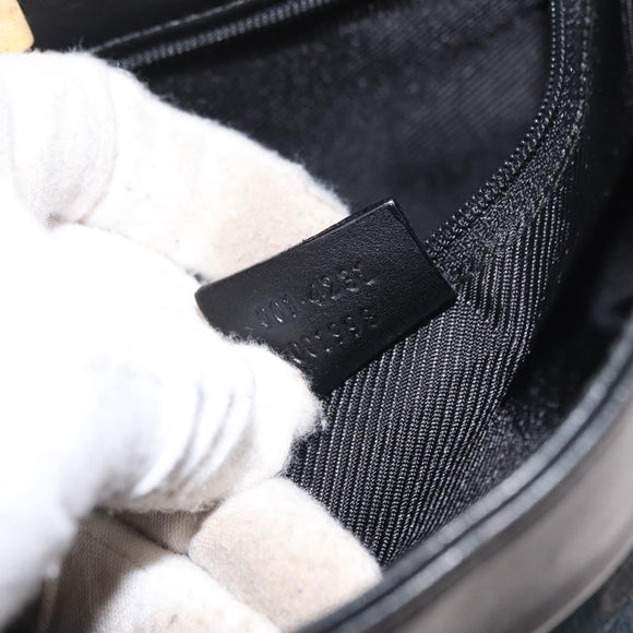 GUCCI GG Canvas Shoulder Bag Black Gold 001 4231 Auth ka883