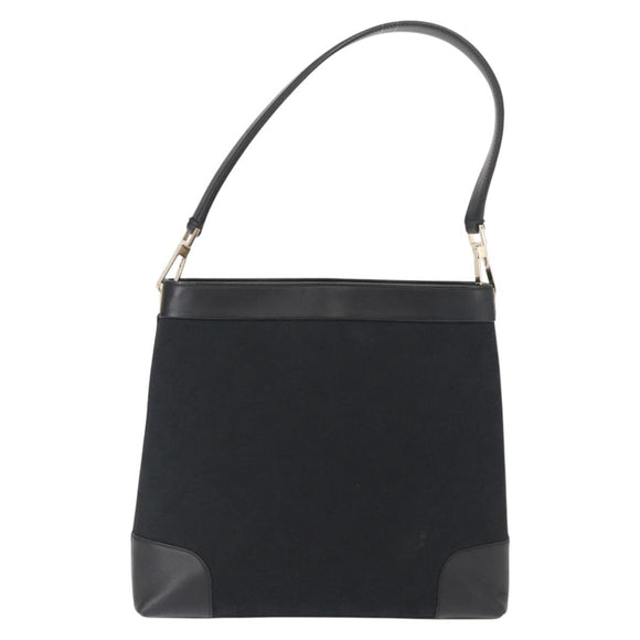 GUCCI GG Canvas Shoulder Bag Black Gold 001 4231 Auth ka883