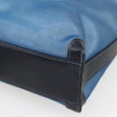 LOEWE Mesh Hand Bag Nylon Leather Blue Auth ka884-9