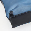 LOEWE Mesh Hand Bag Nylon Leather Blue Auth ka884-14