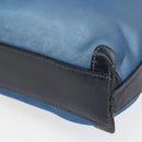 LOEWE Mesh Hand Bag Nylon Leather Blue Auth ka884-15