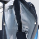 LOEWE Mesh Hand Bag Nylon Leather Blue Auth ka884-18