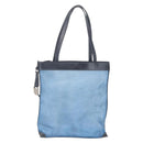 LOEWE Mesh Hand Bag Nylon Leather Blue Auth ka884-13