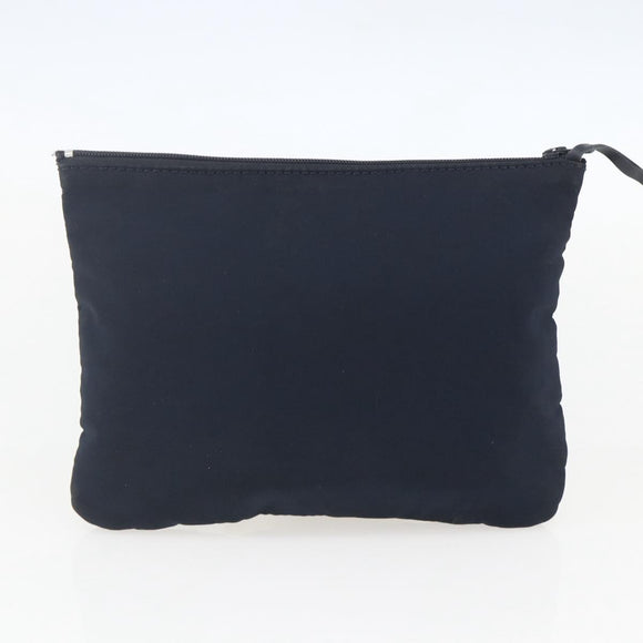 LOEWE Mesh Hand Bag Nylon Leather Blue Auth ka884