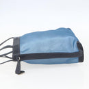 LOEWE Mesh Hand Bag Nylon Leather Blue Auth ka884-3