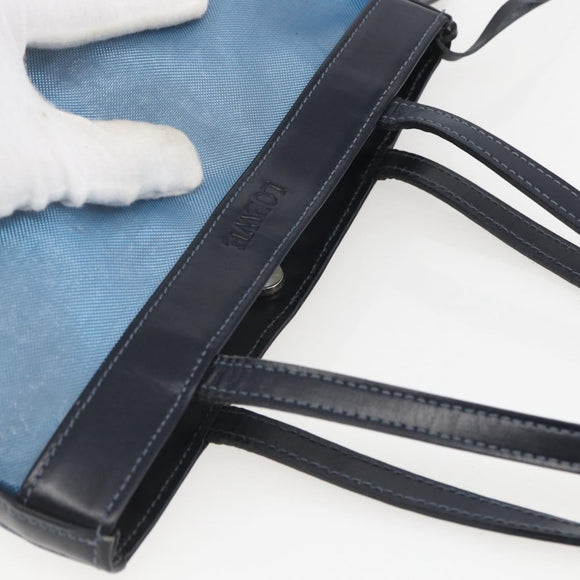 LOEWE Mesh Hand Bag Nylon Leather Blue Auth ka884
