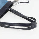 LOEWE Mesh Hand Bag Nylon Leather Blue Auth ka884-7