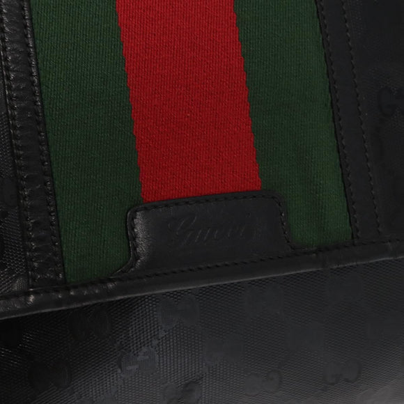 GUCCI GG Implementation Web Sherry Line Bag Black Silver 269376 Auth ka886