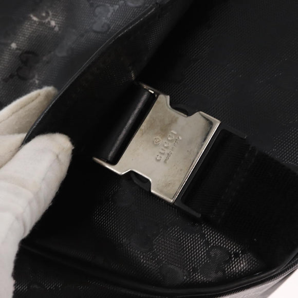 GUCCI GG Implementation Web Sherry Line Bag Black Silver 269376 Auth ka886