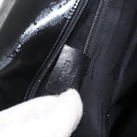 GUCCI GG Implementation Web Sherry Line Bag Black Silver 269376 Auth ka886