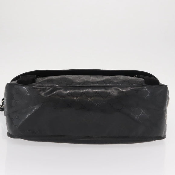 GUCCI GG Implementation Web Sherry Line Bag Black Silver 269376 Auth ka886