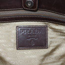 PRADA Tote Bag Canvas Beige Silver Auth ka887-18