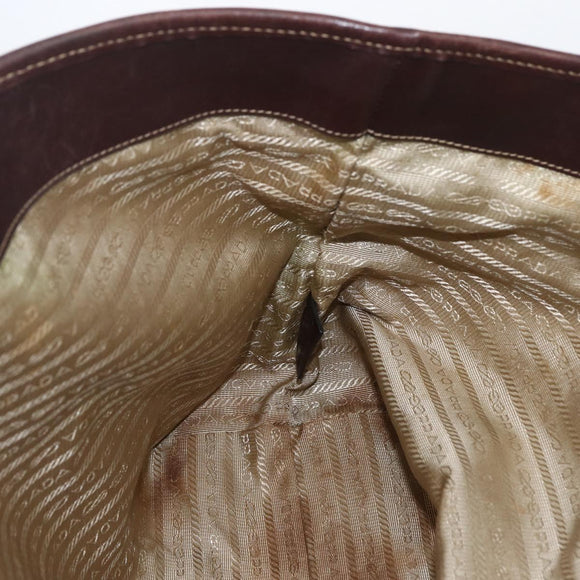 PRADA Tote Bag Canvas Beige Silver Auth ka887