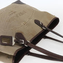 PRADA Tote Bag Canvas Beige Silver Auth ka887-6