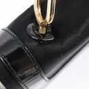 GIVENCHY Chain Shoulder Bag Satin Black Gold Auth ka890-14