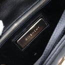 GIVENCHY Chain Shoulder Bag Satin Black Gold Auth ka890-17