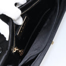 GIVENCHY Chain Shoulder Bag Satin Black Gold Auth ka890-18