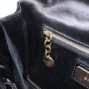 GIVENCHY Chain Shoulder Bag Satin Black Gold Auth ka890-21