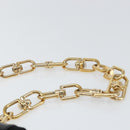 GIVENCHY Chain Shoulder Bag Satin Black Gold Auth ka890-8