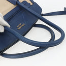 PRADA Hand Bag Canvas 2way Beige Blue Auth ka891-7