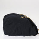 PRADA Chain Shoulder Bag Nylon Navy Gold Auth ka893-3