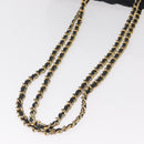 PRADA Chain Shoulder Bag Nylon Navy Gold Auth ka893-7