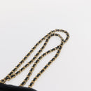PRADA Chain Shoulder Bag Nylon Navy Gold Auth ka893-14