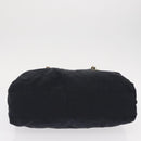 PRADA Chain Shoulder Bag Nylon Navy Gold Auth ka893-5