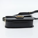 CELINE Horse Carriage Shoulder Bag Leather Black Gold Auth ka895-14
