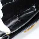 CELINE Horse Carriage Shoulder Bag Leather Black Gold Auth ka895-11